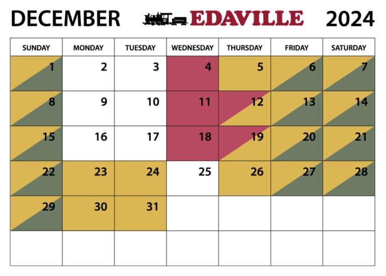 Edaville December 2024 Calendar